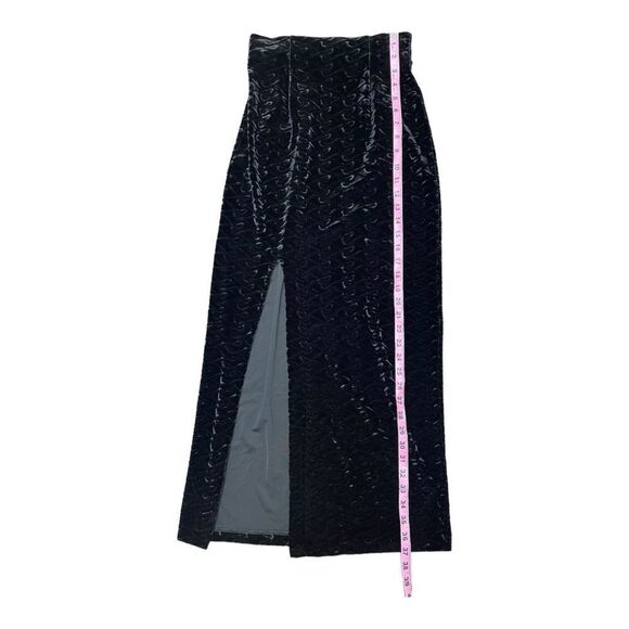 Vintage Cache Black Velvet Maxi Skirt Side Slit Size S 90s Y2K - Picture 4 of 6